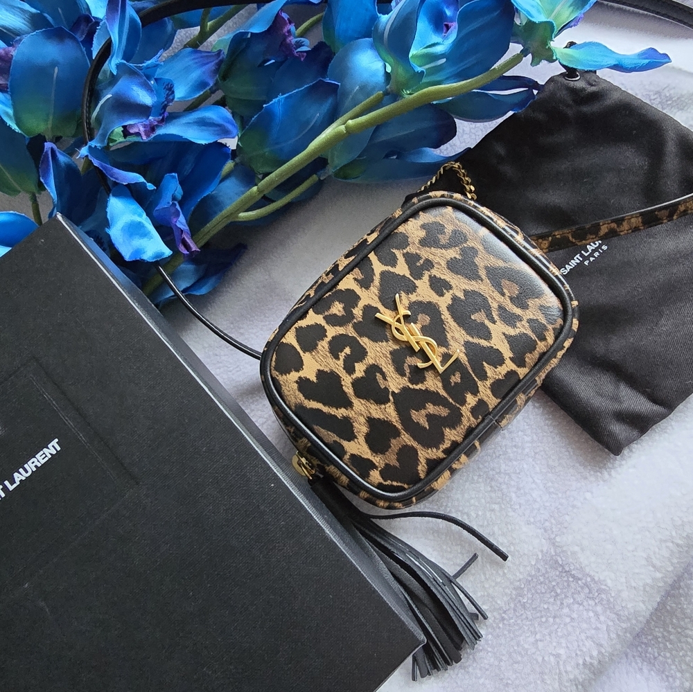 Authentic YSL Leopard Print Mini Crossbody Bag